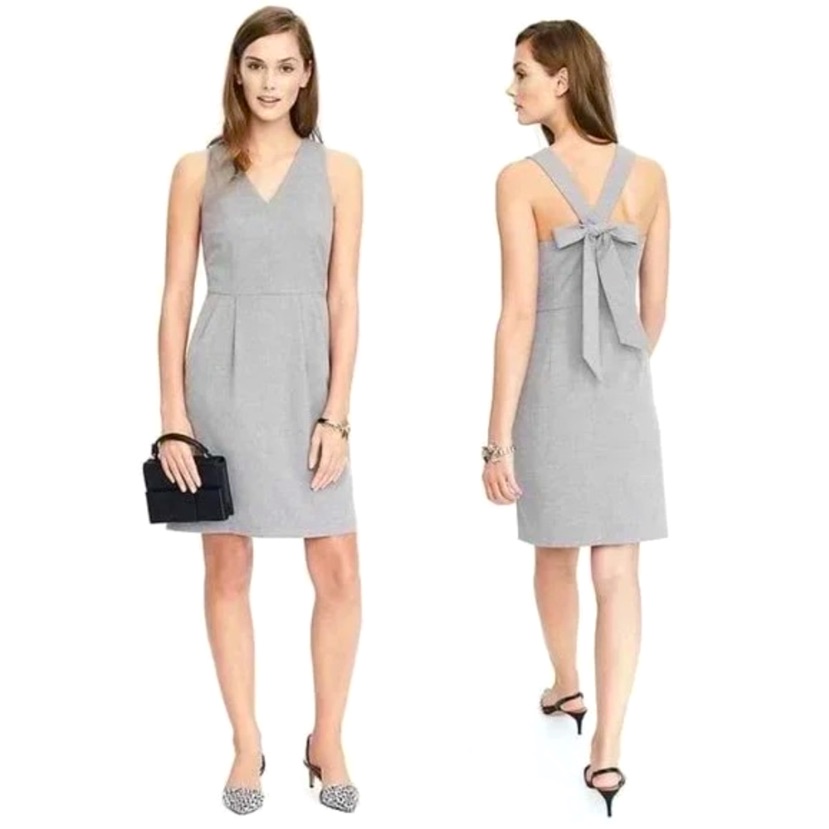 Banana Republic Bow Back V-Neck Sheath Dress